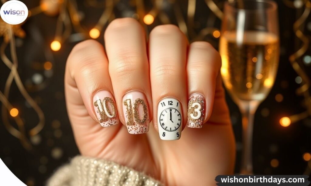 New Year Countdown Nails